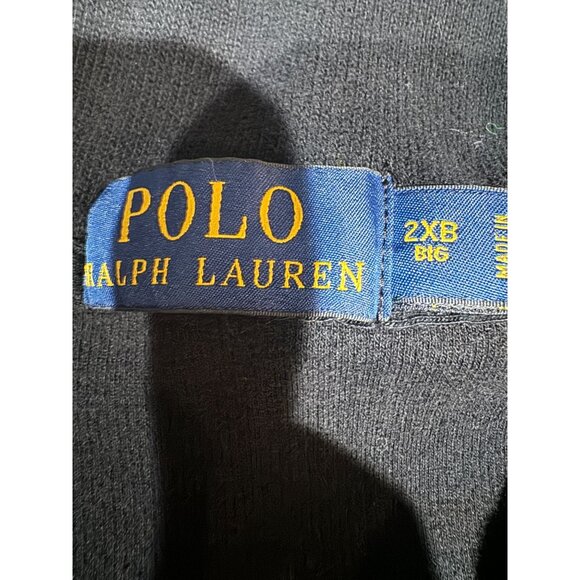 Polo Ralph Lauren Black/BLUE Logo Pullover Sweater Mens Big And Tall 2XB Big |F1 - Picture 3 of 5